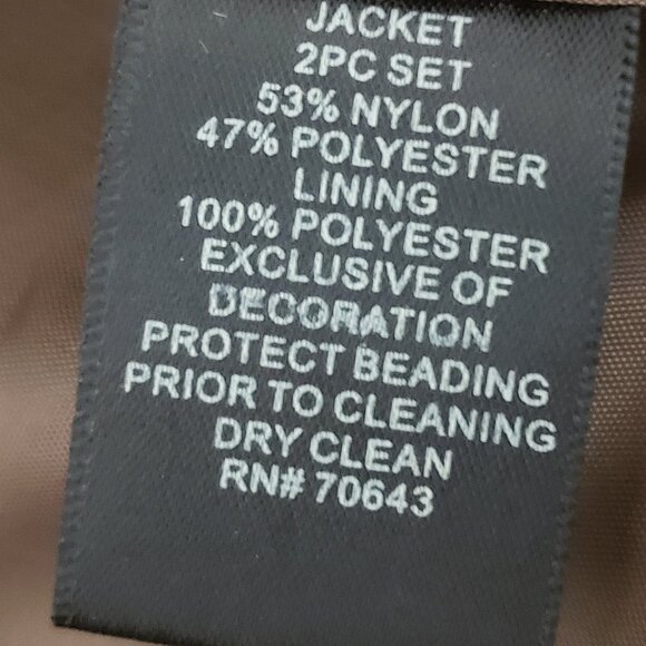 NWOT Jessica Howard Evenings Two Piece Elegant Dress Size 14P Brown Beaded - Picture 10 of 10